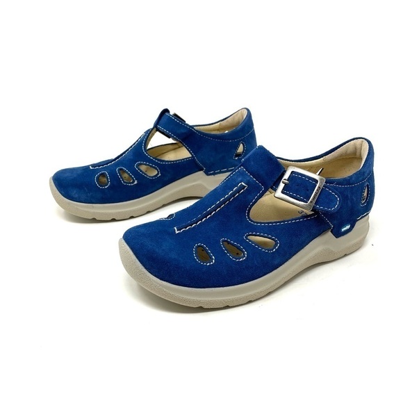 Wolky Smiley Suede Sandals Denim Blue Oiled Suede - Picture 2 of 8